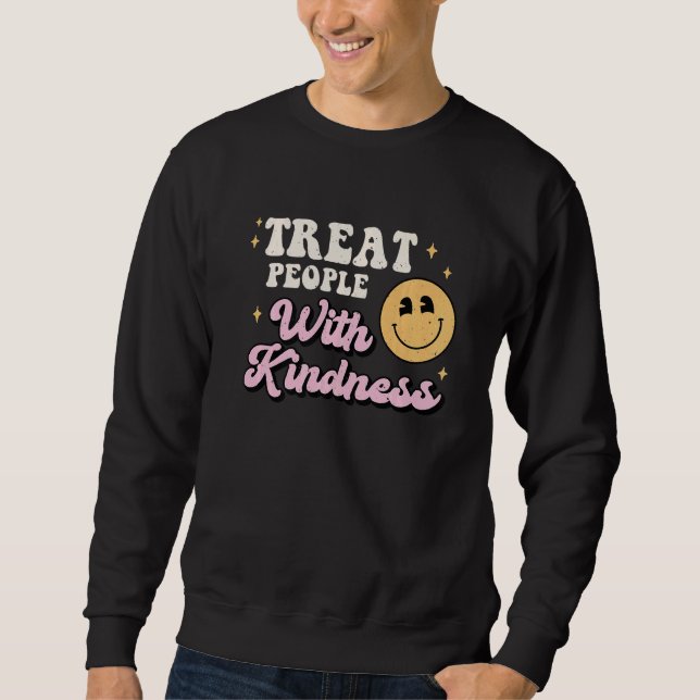 Treat People With Kindness TPWK Trendy Preppy   Lång Ärmad Tröja (Framsida)