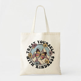 Treat Yourself With Kindness Tote Bag | Self Love  Tygkasse
