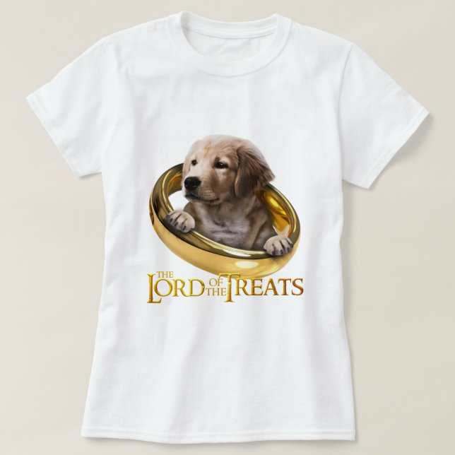 Treaternas herre - Lustigt beige Labrador-valp T Shirt (Design framsida)