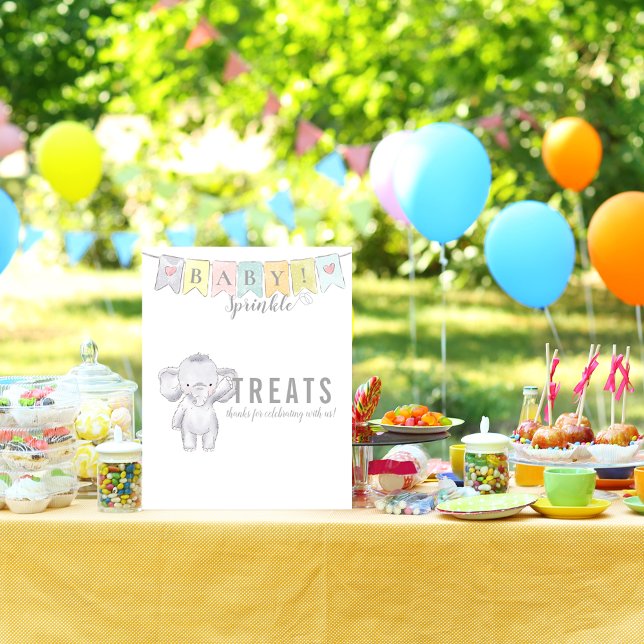 Treats Bord Sign Baby Sprinkle Elephant & Banner Poster (Skapare uppladdad)