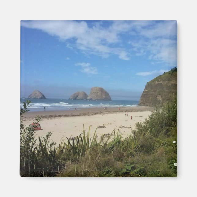 Trebågsbågarna Sten, Oceanside, Oregon Magnet (Framsidan)