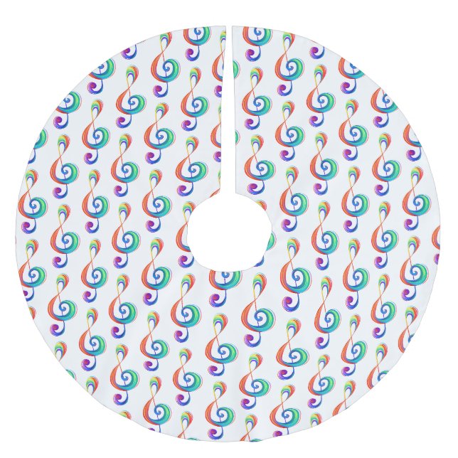 Trebar rainbågssladd med skiktad regnbåge julgransmatta borstad polyester (Framsidan)
