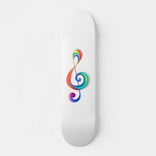 Trebar rainbågssladd med skiktad regnbåge mini skateboard bräda 18,5 cm (Framsida)