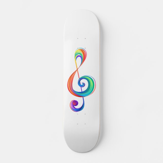 Trebar rainbågssladd med skiktad regnbåge mini skateboard bräda 18,5 cm (Framsida)