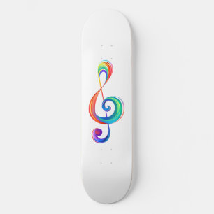 Trebar rainbågssladd med skiktad regnbåge mini skateboard bräda 18,5 cm