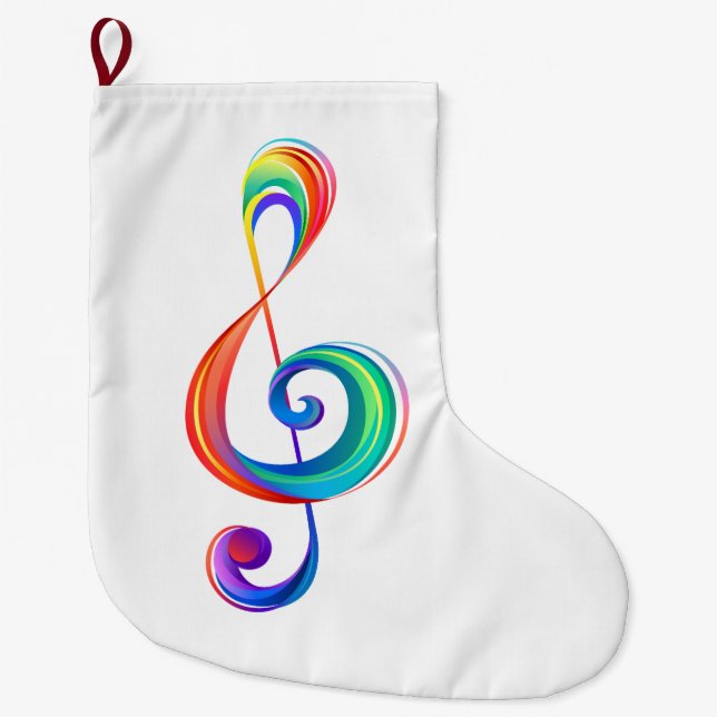 Trebar rainbågssladd med skiktad regnbåge stor julstrumpa (Framsidan)