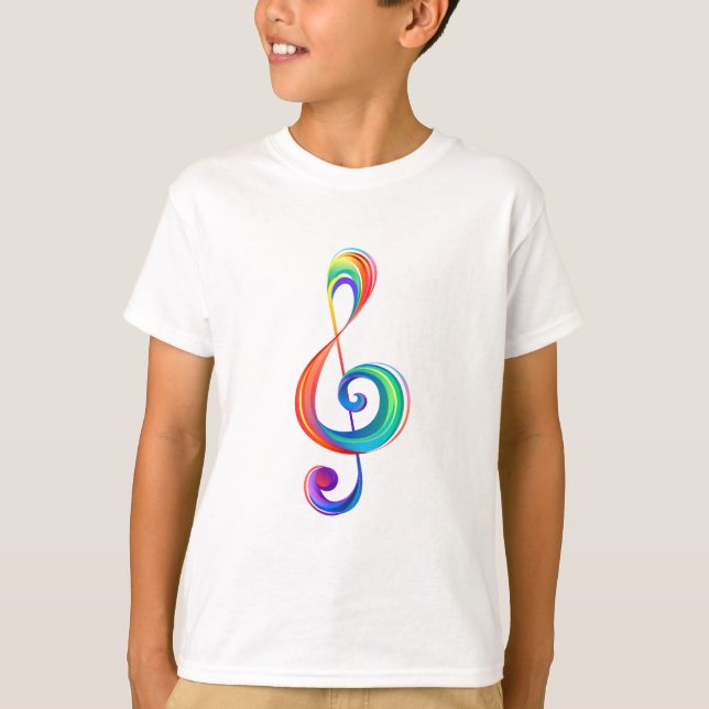Trebar rainbågssladd med skiktad regnbåge t shirt (Framsida)
