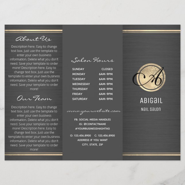 Trebladig broschyr om snyggt Glitter och Brüstat M (Framsida)