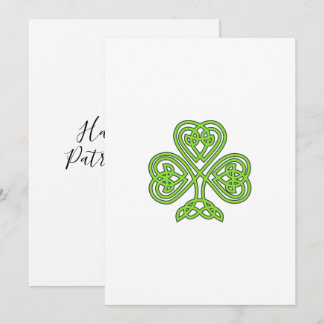 Trebladig lycklig irländsk St. Patricks dag Julkort