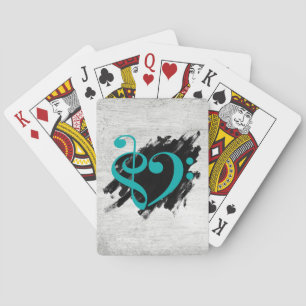 Treble and Bass Clef Musical Heart Turcos Casinokort
