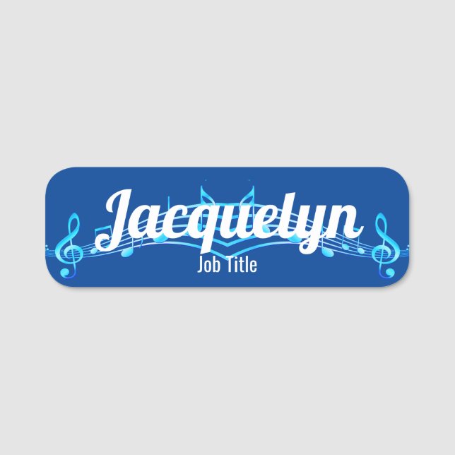 Treble Clef and Staff Music Namn bricka Namnbricka (Framsida)