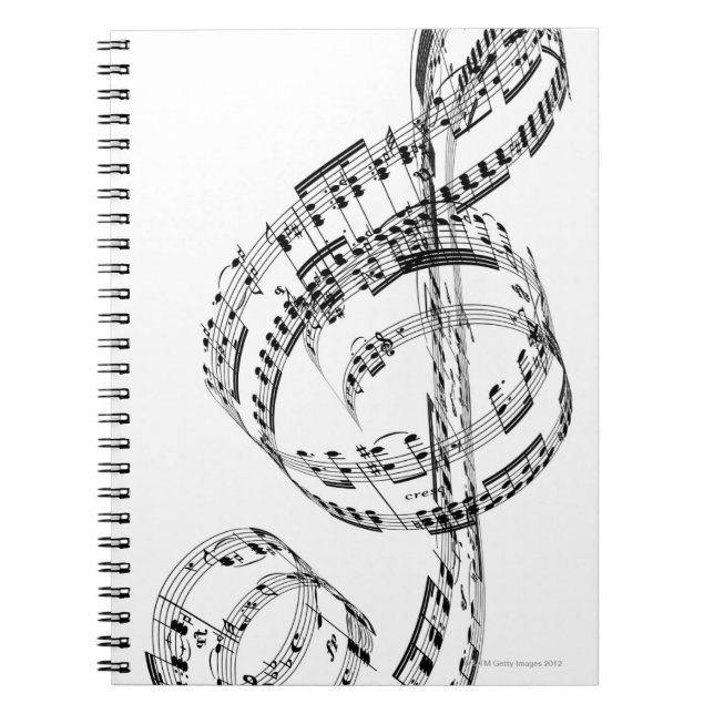 Treble Clef Anteckningsbok Med Spiral (Framsidan)