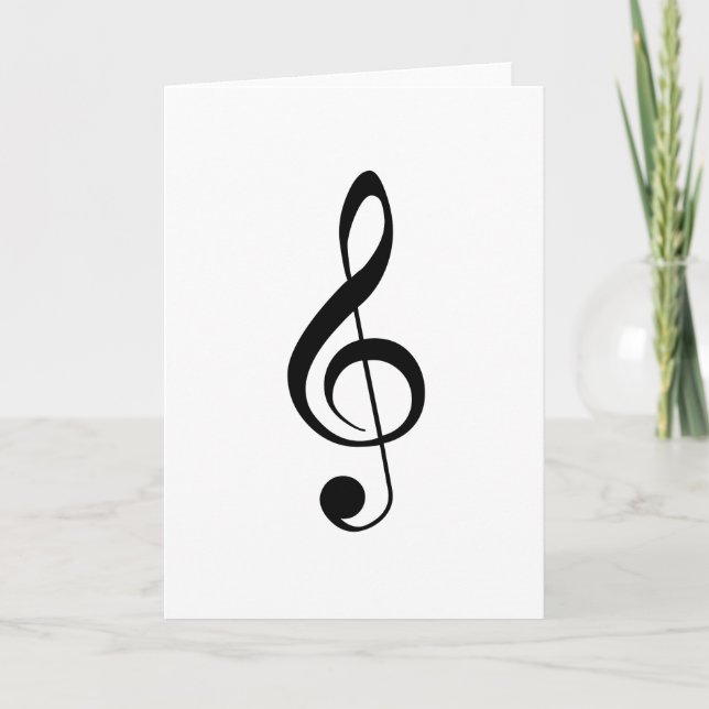 Treble Clef Blank Notecard Kort (Framsida)