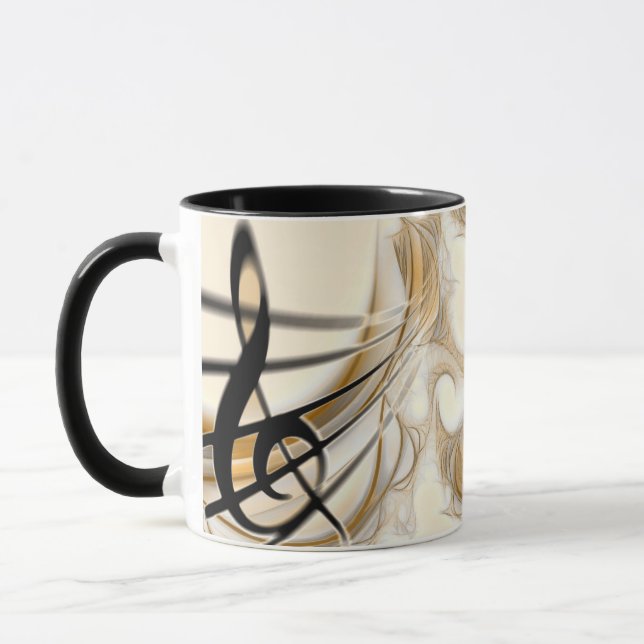 Treble Clef Composition Guld Musician Mugg (Vänster)