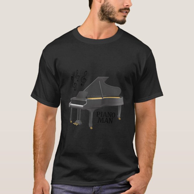 Treble Clef Grand Piano Man T Shirt (Framsida)