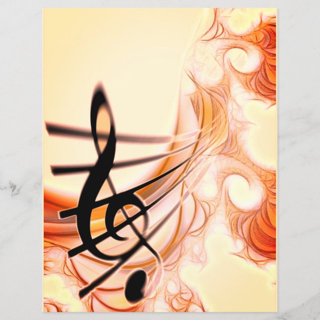 Treble Clef Guld 2 Musician Scrapbooking (Framsida)