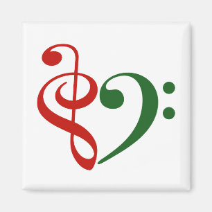 Treble Clef Heart Music Älskare jul Magnet