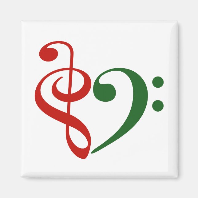 Treble Clef Heart Music Älskare jul Magnet (Framsidan)