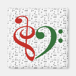 Treble Clef Heart Music Älskare jul Magnet