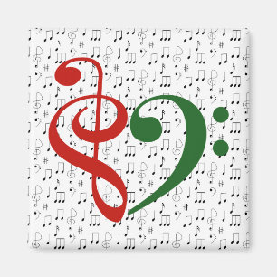 Treble Clef Heart Music Älskare jul Magnet