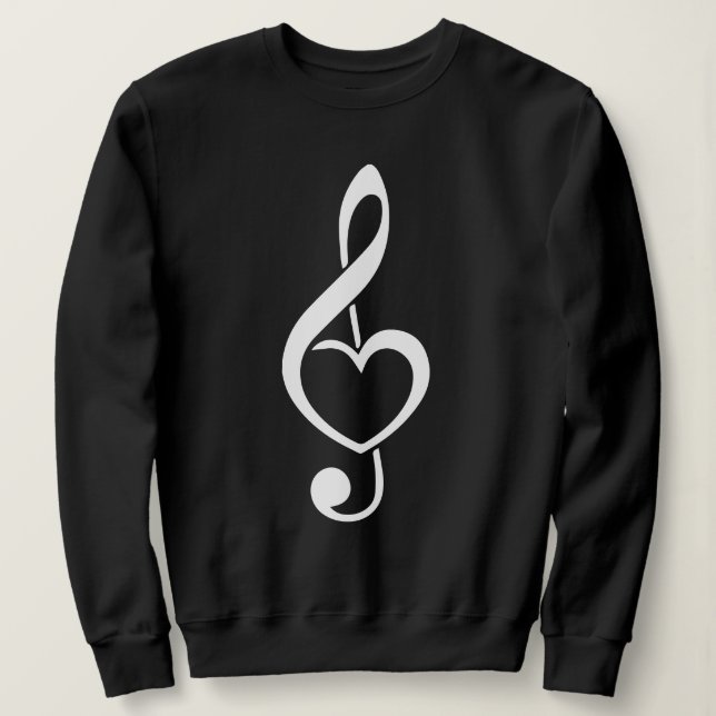 Treble Clef Heart Music Note T Shirt (Design framsida)