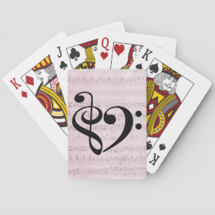 Treble Clef Heart Vintage Lakan Music Casinokort