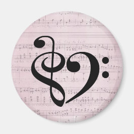 Treble Clef Heart Vintage Lakan Music Magnet