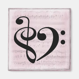 Treble Clef Heart Vintage Lakan Music Magnet