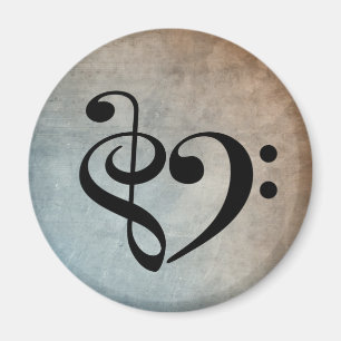 Treble Clef Heart Vintage Lakan Music Magnet
