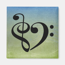 Treble Clef Heart Vintage Lakan Music Magnet