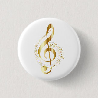 Treble clef in guld badge knapp