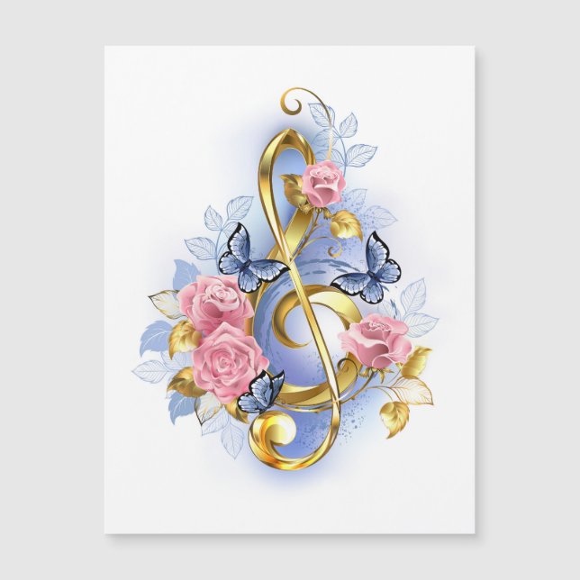 Treble clef med Rosa ros (Framsida)