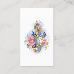 Treble clef med Rosa ros