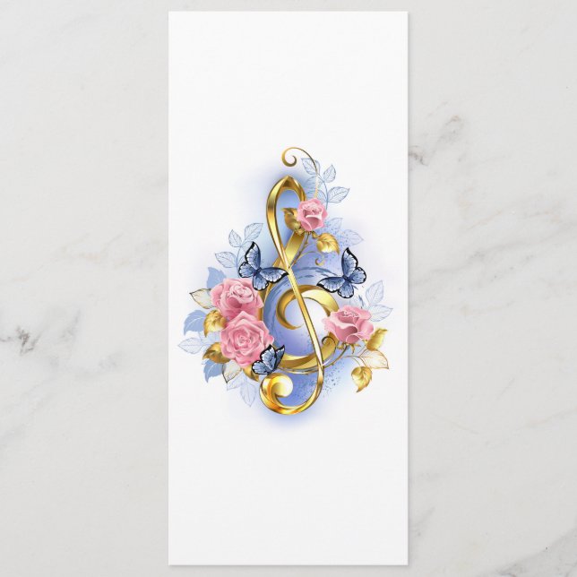 Treble clef med Rosa ros Meny (Framsida)