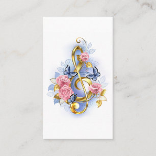 Treble clef med Rosa ros Rabattkort
