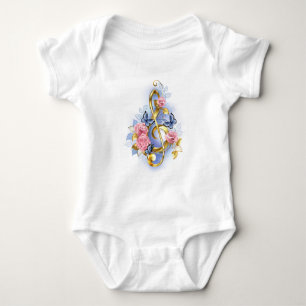 Treble clef med Rosa ros T Shirt