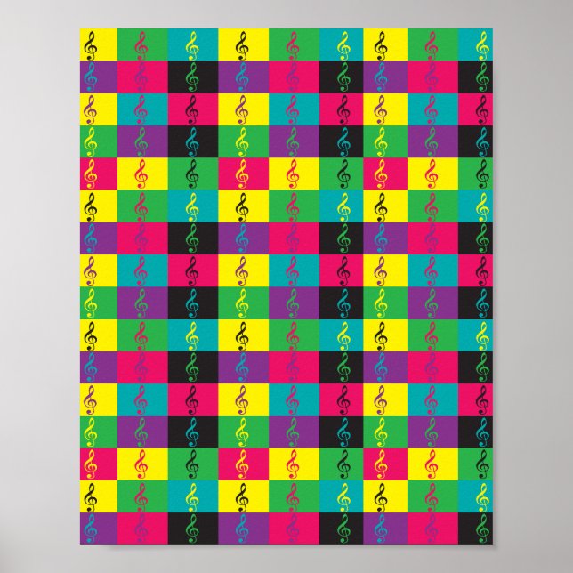 Treble Clef Music Colorful Poster (Framsidan)