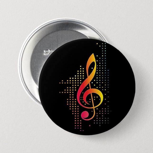 Treble Clef Music Knapp (Framsida & baksida)