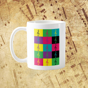 Treble Clef Music Mönster Kaffemugg