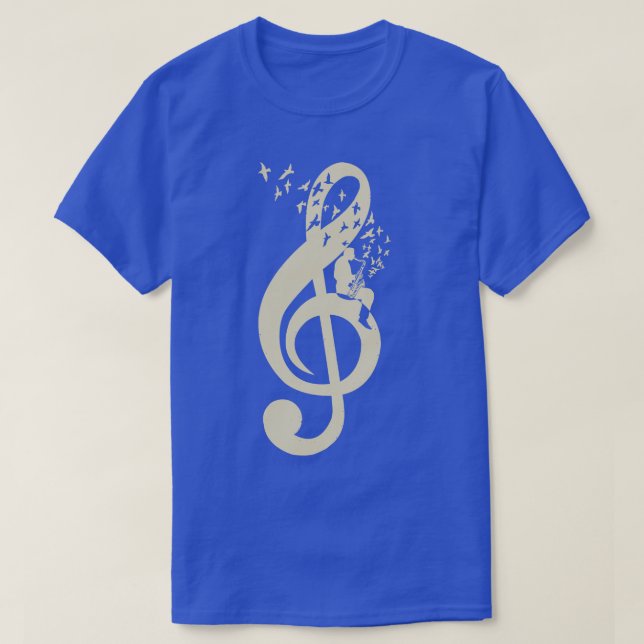 Treble Clef Music Saxophone Vintage T Shirt (Design framsida)