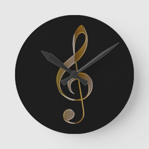 Treble Clef Music-themed Wall Clock Rund Klocka