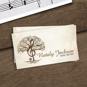 Treble Clef Music Träd Visitkort