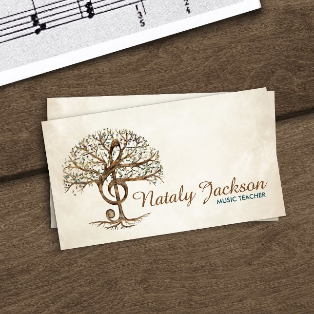 Treble Clef Music Träd Visitkort (Skapare uppladdad)