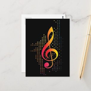 Treble Clef Music Vykort