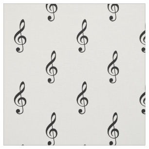 Treble Clef Musical Black and White Tyg