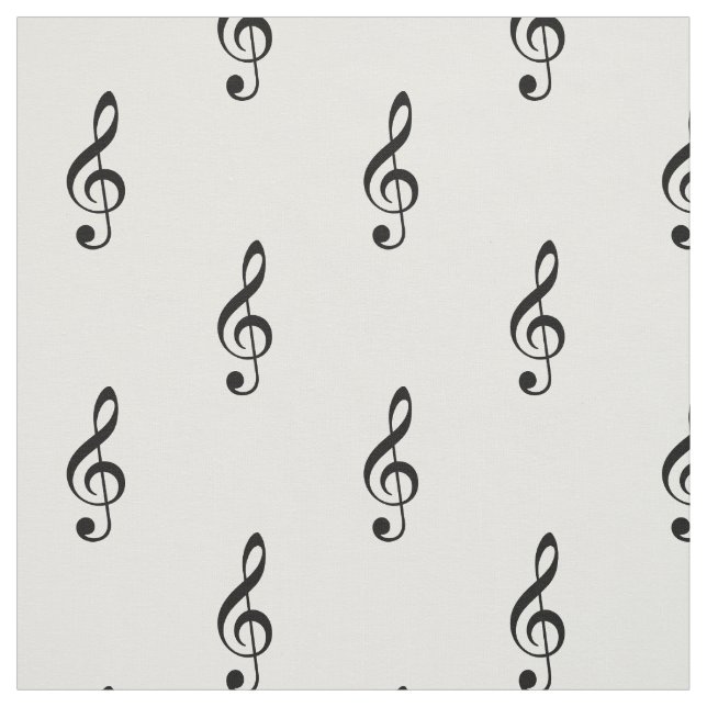 Treble Clef Musical Black and White Tyg (Provkarta)