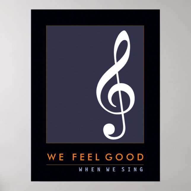 treble clef Musical Note, sjunga, musik inspirerad Poster (Framsidan)