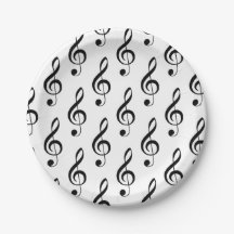 Treble Clef Musical Papper Plate
