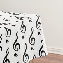 Treble Clef Musical Tablecloth
