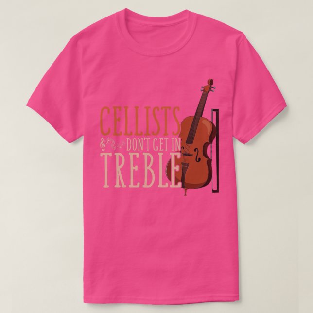 Treble Clef Musician Funny Cellist T Shirt (Design framsida)